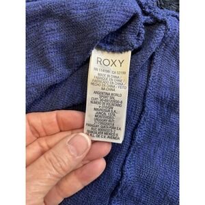 Roxy Womens Blue Pull Over XL Hooded Scoop Neck Sweatshirt